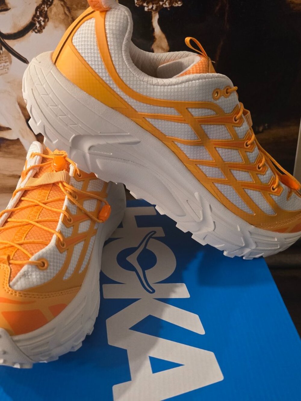 Hoka Mafate Three2 Sun Coral 1141572 / SRLL Running Hiking Shoes Mens 10.5 NEW